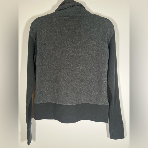 Sweaty Betty black gray colorblock cowl neck drawstring sz XS yoga comfy - Picture 2 of 8